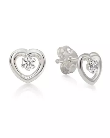 Valkokultaiset sydänkorvakorut 123161ZW