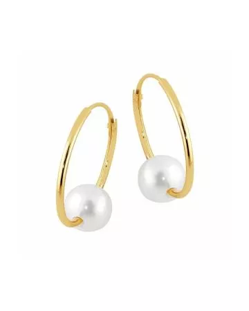 Kultaiset helmikorvakorut 14 mm 127368-9K-1