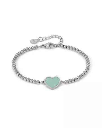 Nomination Emosfere Mint Green Enamel Heart Bracelet 134200/002