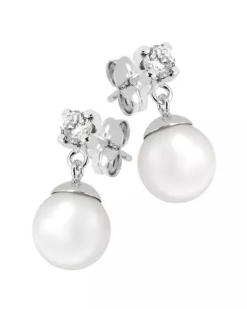 Valkokultaiset helmikorvakorut 413842-00R