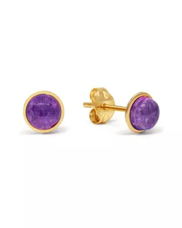Kultaiset korvakorut, lila kivi 140641lila
