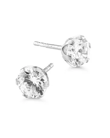 Valkokultaiset korvakorut, kirkas kivi 148991ZW