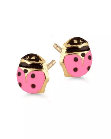 Kultaiset korvakorut, leppäkerttu 1527pink