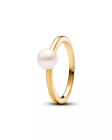 Pandora 14k Gold-Plated Timeless Treated Freshwater Cultured Pearl sormus 163157C01-1
