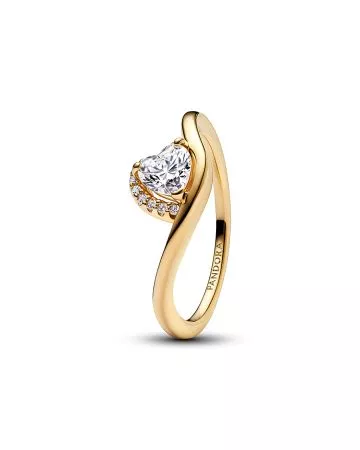 Pandora Wavy Heart sormus 163660C01-1