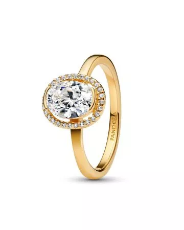 Pandora Oval Sparkling Halo Ring 163802C01