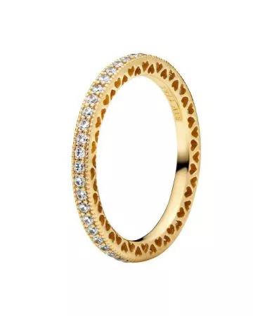 Pandora Sparkle & Hearts sormus 168655C01