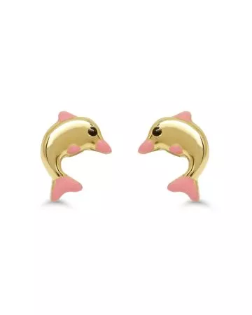 Kultaiset korvakorut, delfiini 172441pink