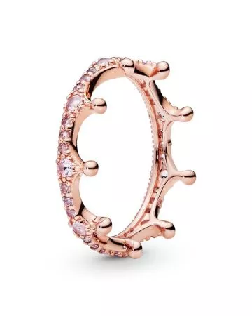 Pandora Rose Sparkling Crown Fairytale Pink sormus 187087NPO