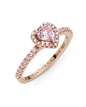 Pandora Rose Sparkling Elevated Heart sormus 188421C04-8