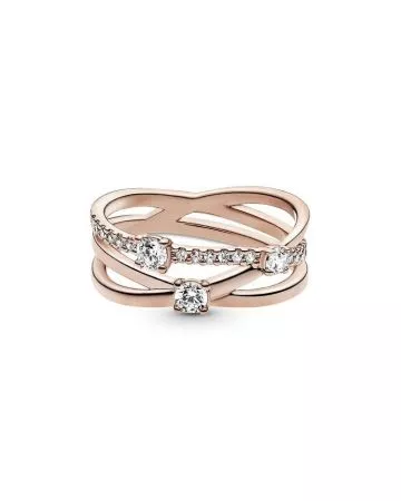 Pandora Rose Sparkling Triple Band sormus 189400C01-1