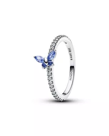 Pandora Butterfly Cornflower Blue Crystal Ring 194269C01
