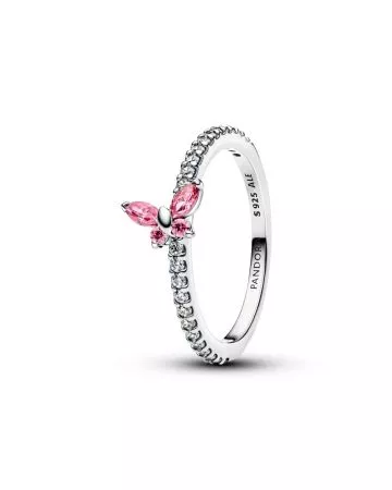  Pandora Butterfly Fancy Pink Crystal Ring 194269C02 