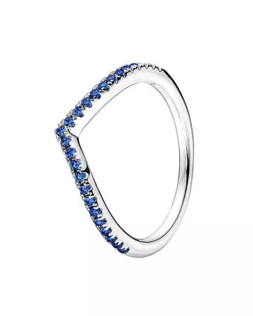 Pandora Sparkling Wishbone Blue sormus 196316C02