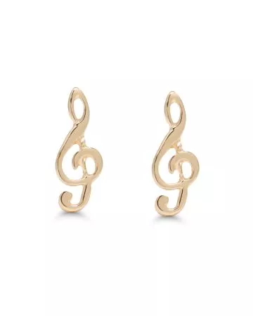 Kultaiset korvakorut, nuottiavain 23-1027