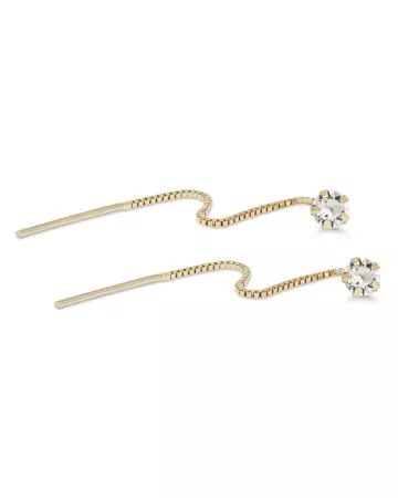 Kultaiset ketjukorvakorut, kirkas kivi 23-1029Z