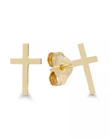 Kultaiset korvakorut, risti 23-1056