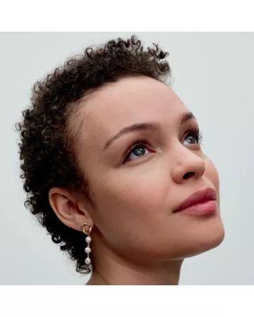 Pandora Organically Shaped Circle & Baroque Treated Freshwater Cultured Pearls Drop korvakorut 263263C01