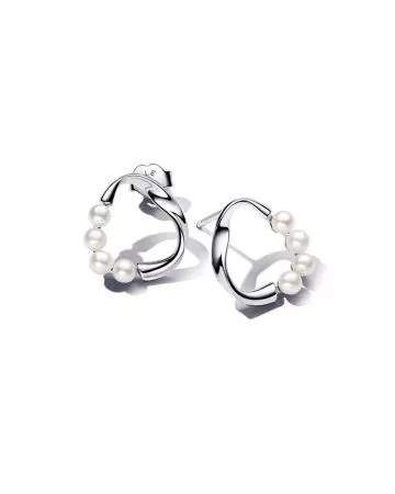 Pandora Organically Shaped Circle & Treated Freshwater Cultured Pearls Stud korvakorut 293276C01-1