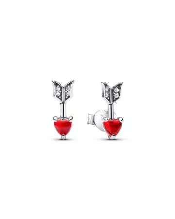 Pandora Arrow & Murano Glass Heart Stud korvakorut 293668C01