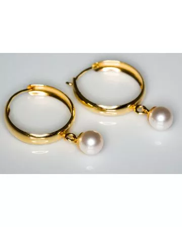 Kultaiset korvakorut, helmi 30066