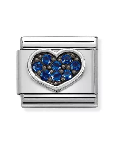 Nomination Silver Sydän, sininen 330323/08