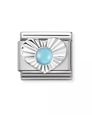 Nomination Classic Silvershine Sydän Turkoosi 330508/06