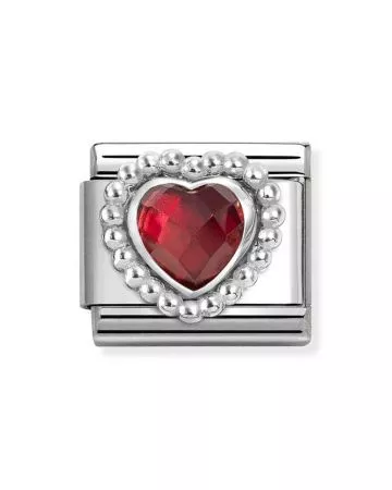 Nomination Classic Silvershine Red Heart 330606/005