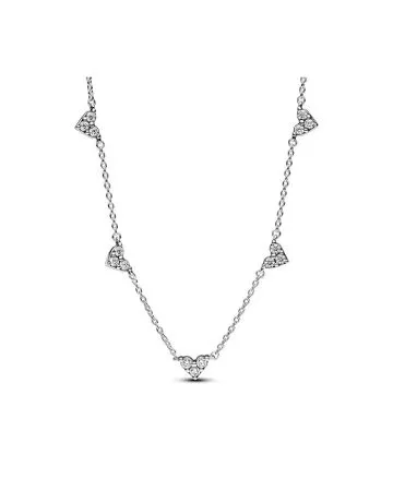 Pandora Triple Stone Heart Station Chain kaulakoru 393160C01-45