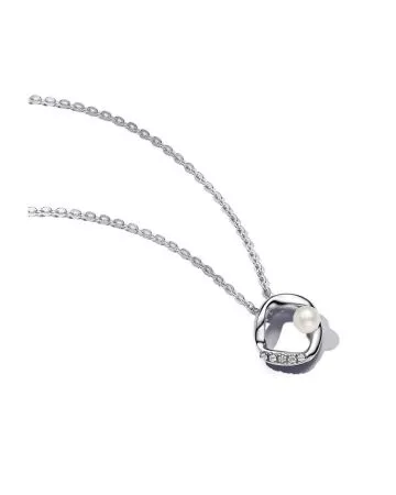 Pandora Organically Shaped Pavé Circle & Treated Freshwater Cultured Pearl Collier kaulakoru 393303C01-45