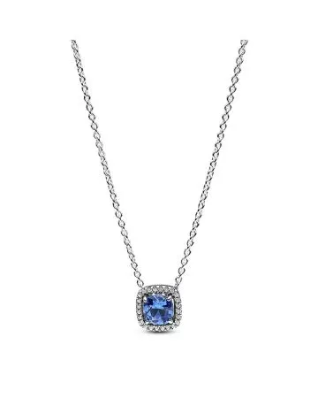 Pandora Sparkling Square Blue Halo Pendant kaulakoru 393560C01-45