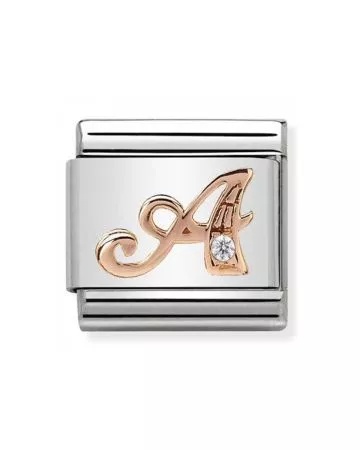 NOM TER 9K ROSE GOLD LETTERS A