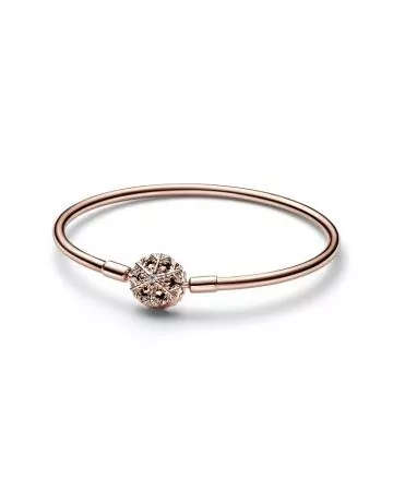 Pandora Moments Rose Sparkling Snowflake Clasp Bangle rannekoru 17cm 582338C01-1