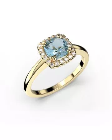 Festive Elsa timanttisormus / akvamariini 587-090A-KK