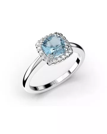 Festive Elsa timanttisormus / akvamariini 587-090A-VK