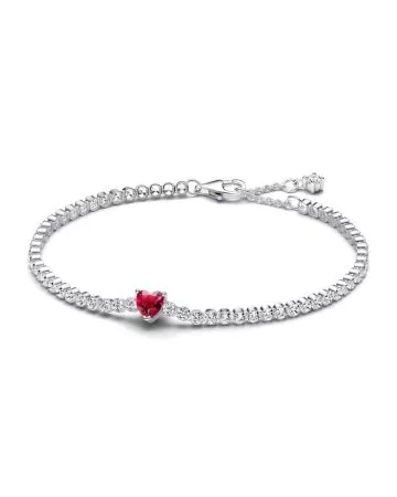 Pandora Red Sparkling Heart Tennis rannekoru 18 cm 590041C02