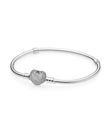 Pandora Pave Heart Clasp rannekoru 23 cm 590727CZ