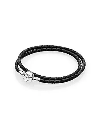 Pandora Double Black Leather Bracelet 590745CBK-D2