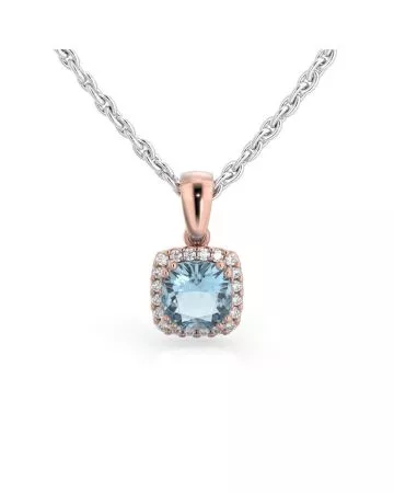 Festive Elsa Timantti-akvamariiniriipus 14k punakulta 592-090A-PK