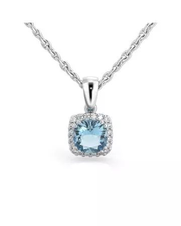 Festive Elsa Timantti-akvamariiniriipus valkokulta 592-090A-VK