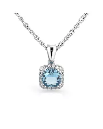 Festive Elsa timantti-akvamariiniriipus, platina 592-090A-PT