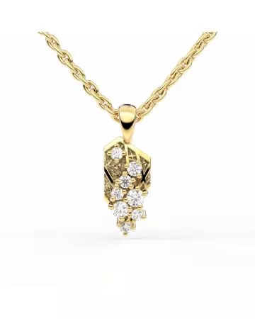 Festive Routa Rakka timanttiriipus, keltakulta 657-011-KK