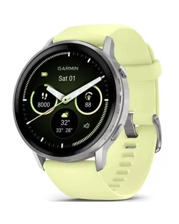 Garmin Venu 4 45mm Silver with Citron Silicone Band 010-03014-02