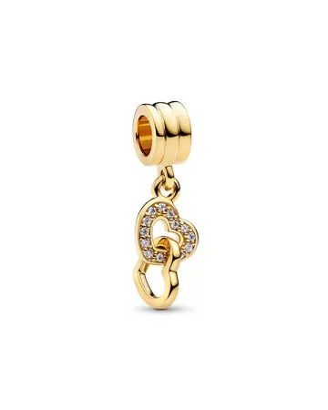 Pandora Interlocked Hearts Charm, gold-plated 761242C01