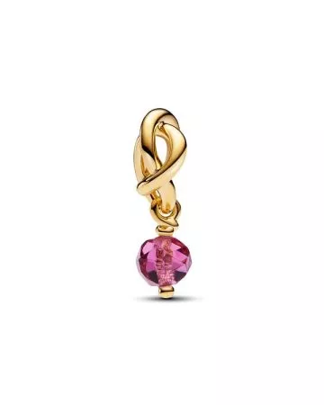 Pandora Faceted Pink Eternity Circle Dangle hela 763462C10 / lokakuu