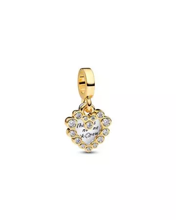 Pandora Sparkling Heart Double Dangle Charm 763765C01