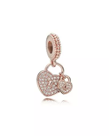 Pandora Pavé Heart Padlocks Dangle hela 781807CZ-1