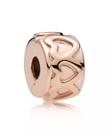 Pandor Rose Row of Hearts Clip Charm 781978