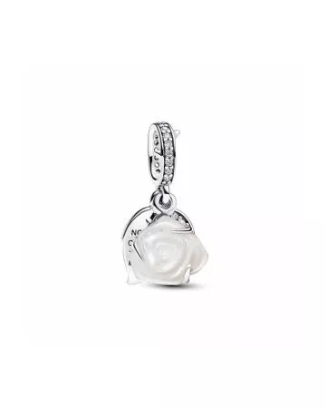 Pandora White Rose in Bloom Double Dangle hela 793200C01-1