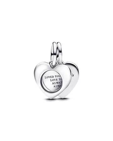 Pandora Engravable Heart Magnifying Glass Double Dangle hela 793671C00